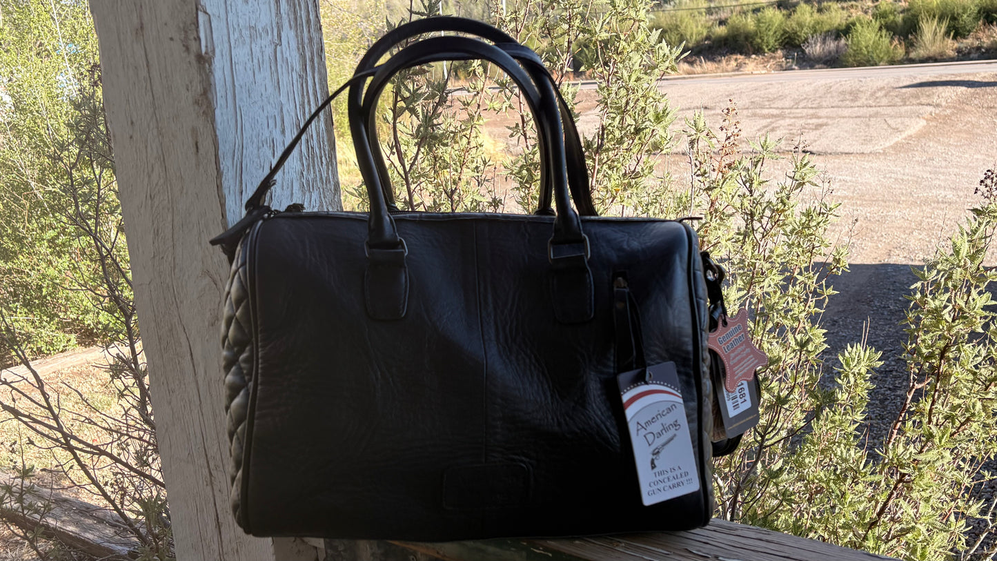 American Darling Quilted Tooled Leather Speedy Bag