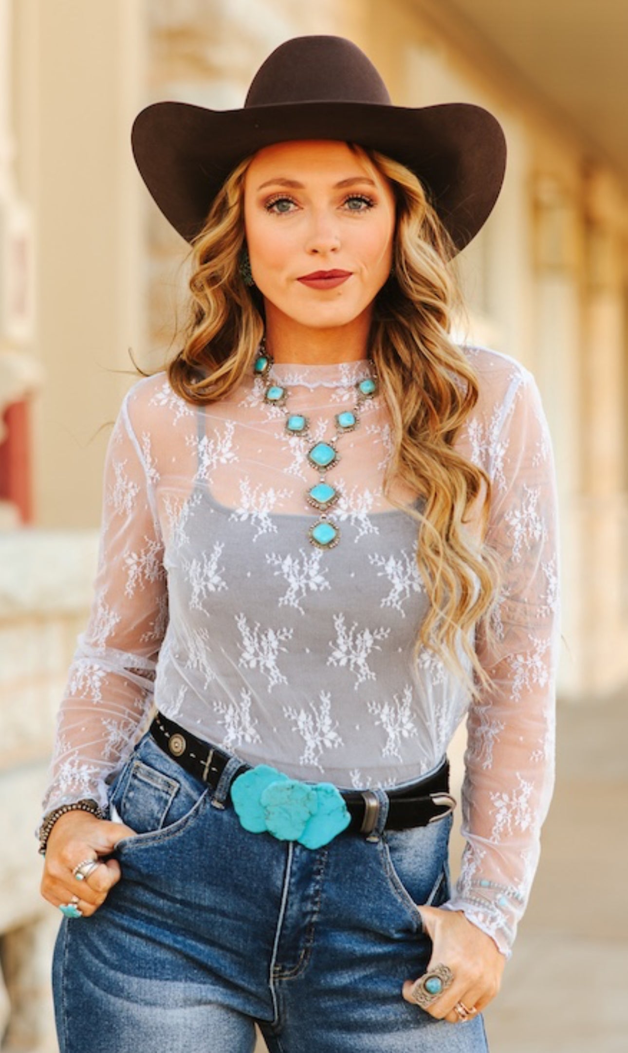 White Floral Long Sleeve Top