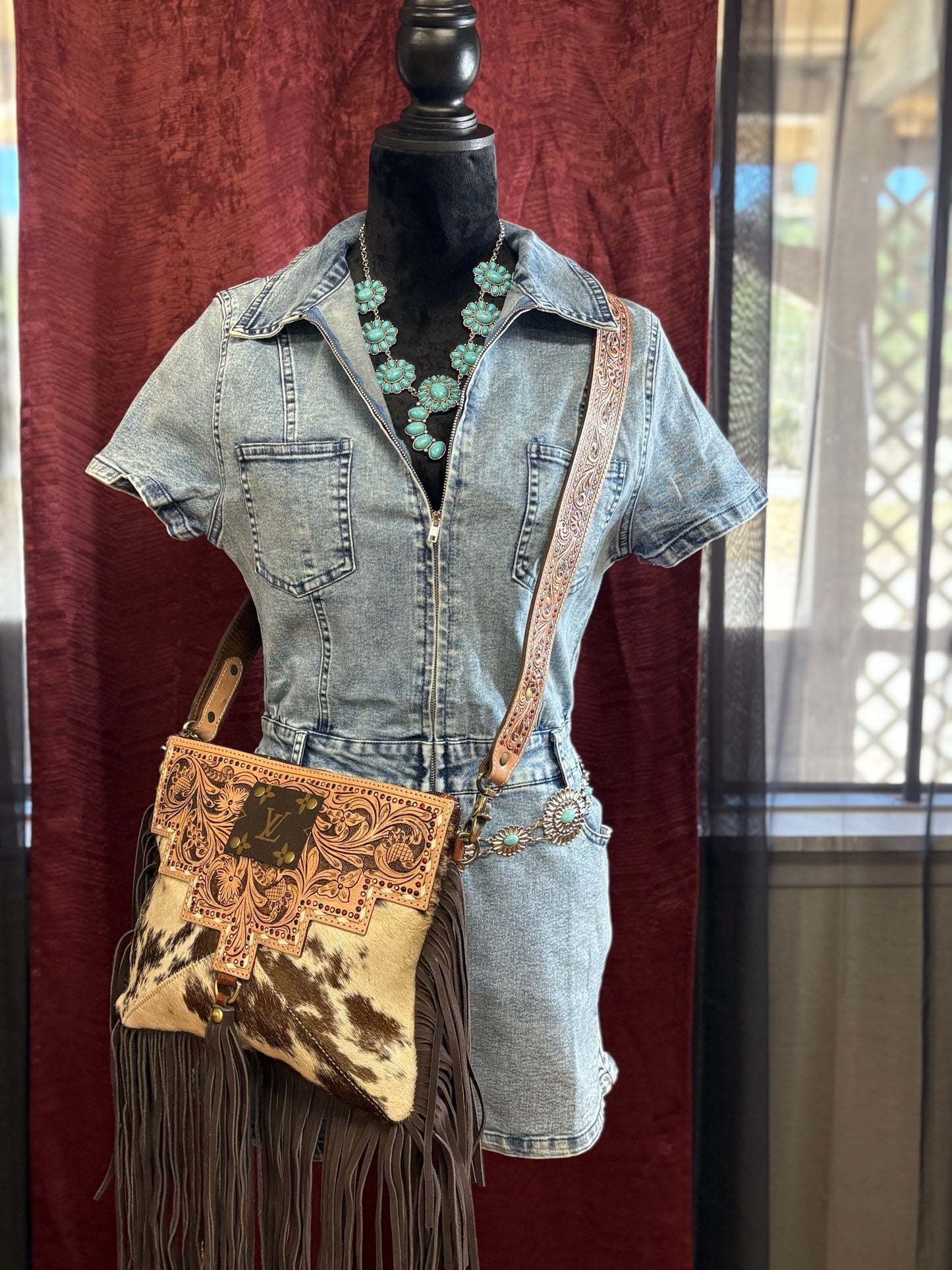 Stone Vintage Wash Short Sleeve Denim Romper