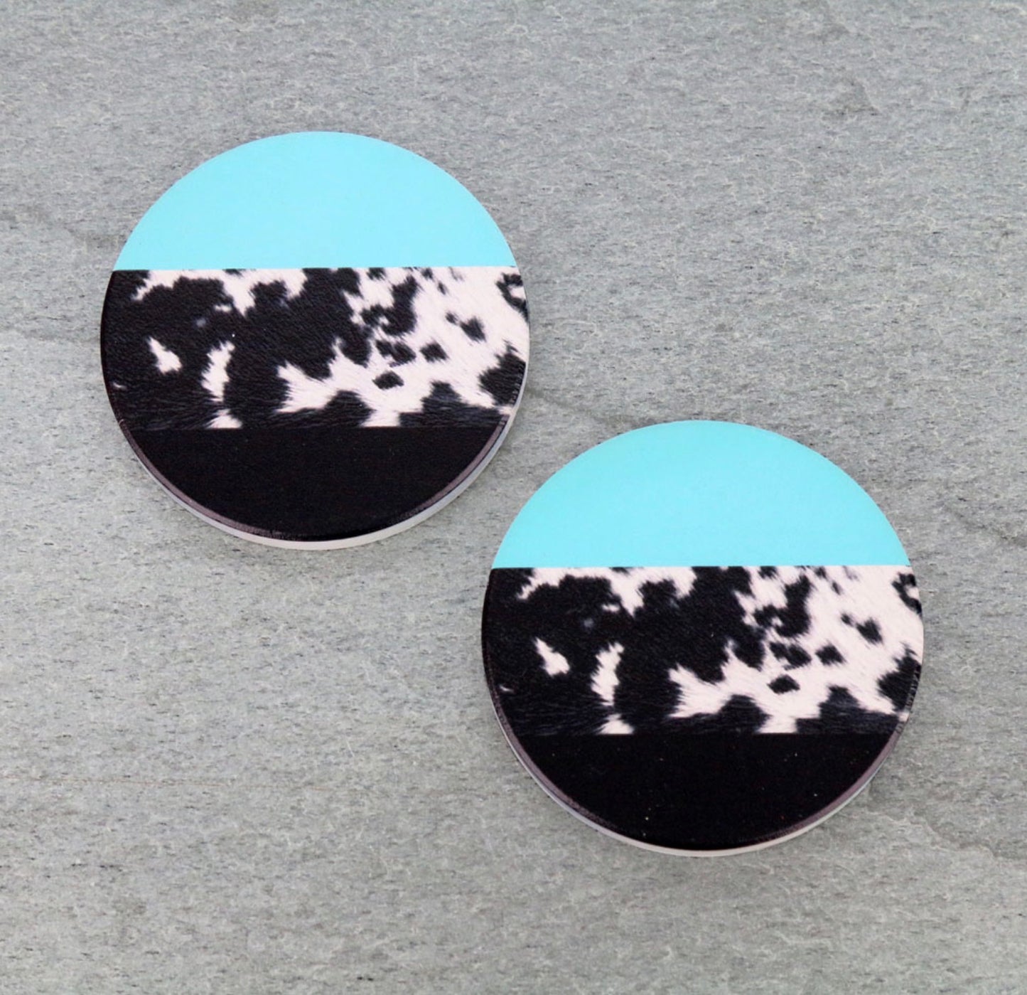 Turquoise Sunset Car Coasters