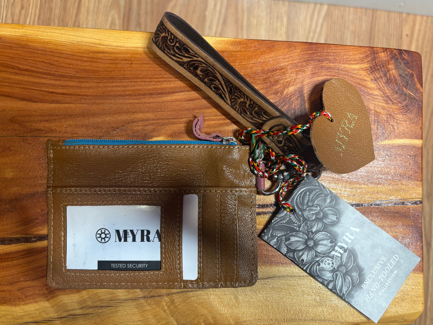 Myra Leather Card Holder- Keychain