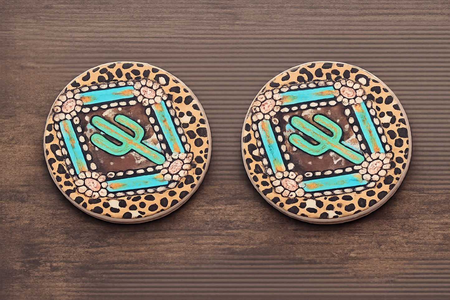 Cactus Cowgirl Glam Coasters