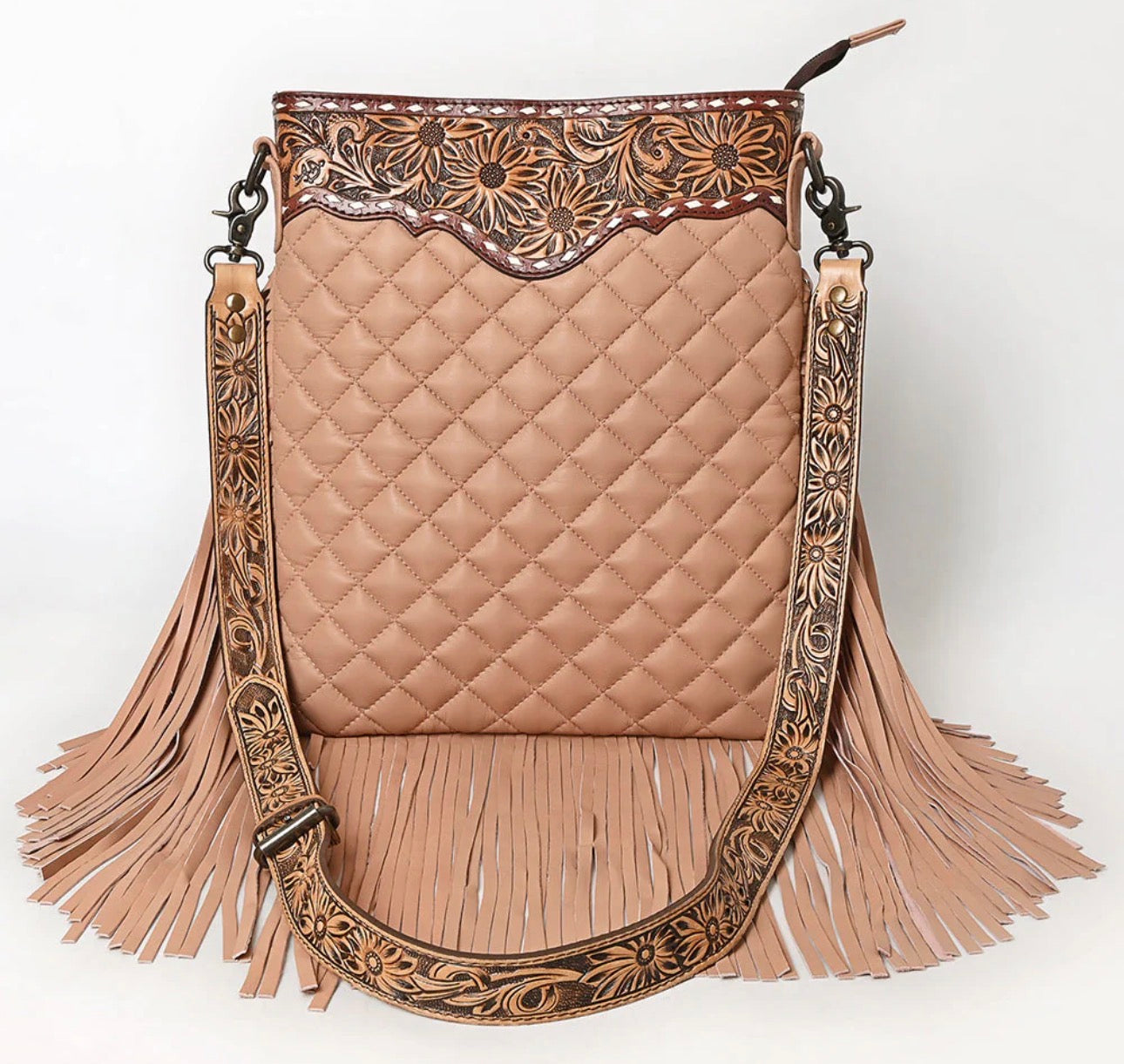 American Darling Quilted Fringe Crossbody