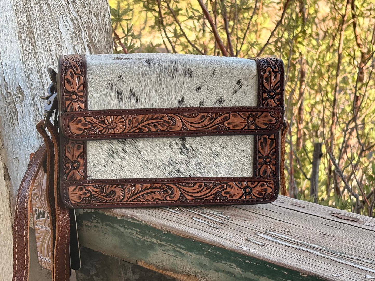 American Darling Tooled Leather & Cowhide Crossbody