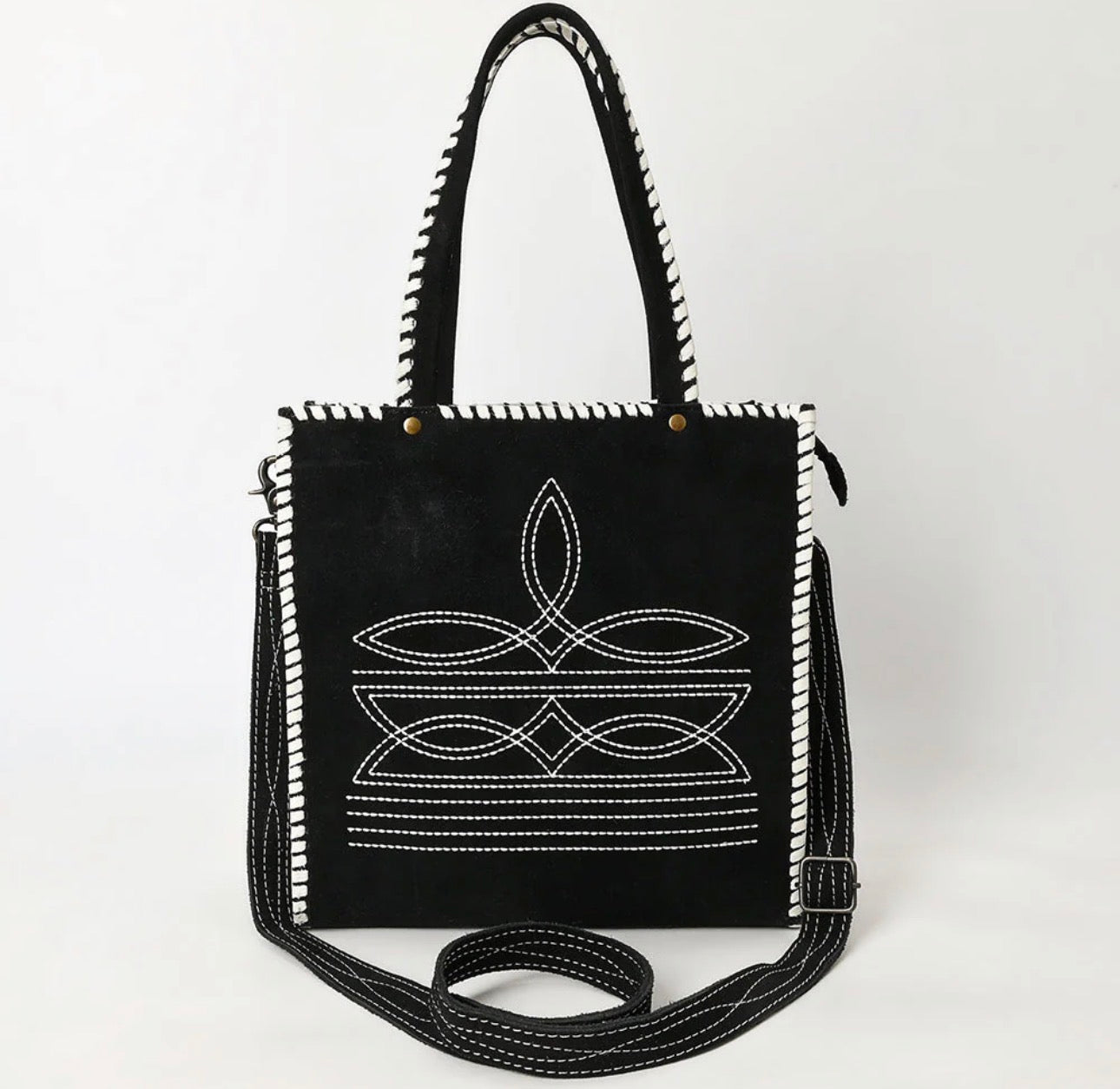 American Darling Black Whipstitch Crossbody
