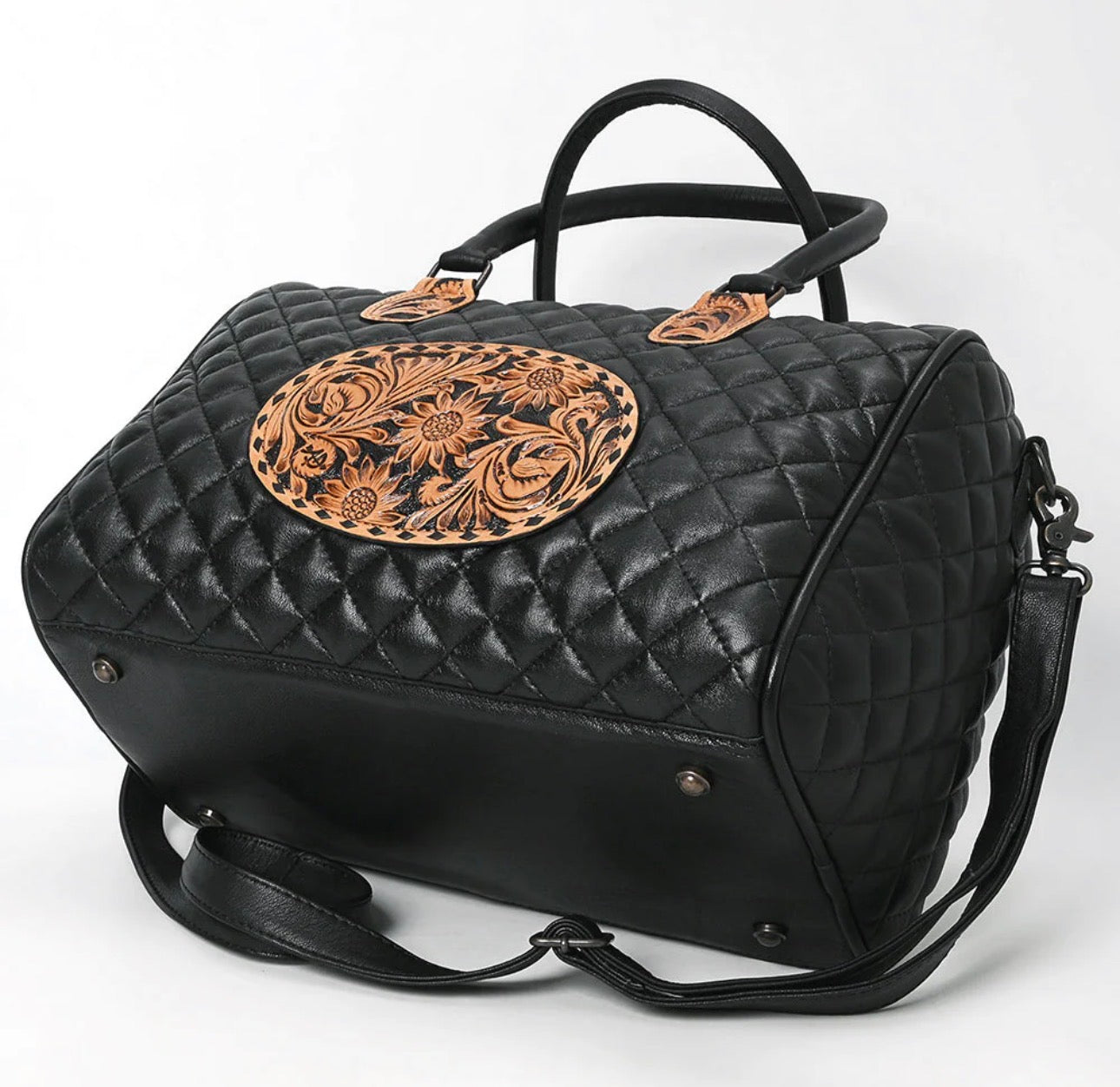 American Darling Quilted Tooled Leather Speedy Bag