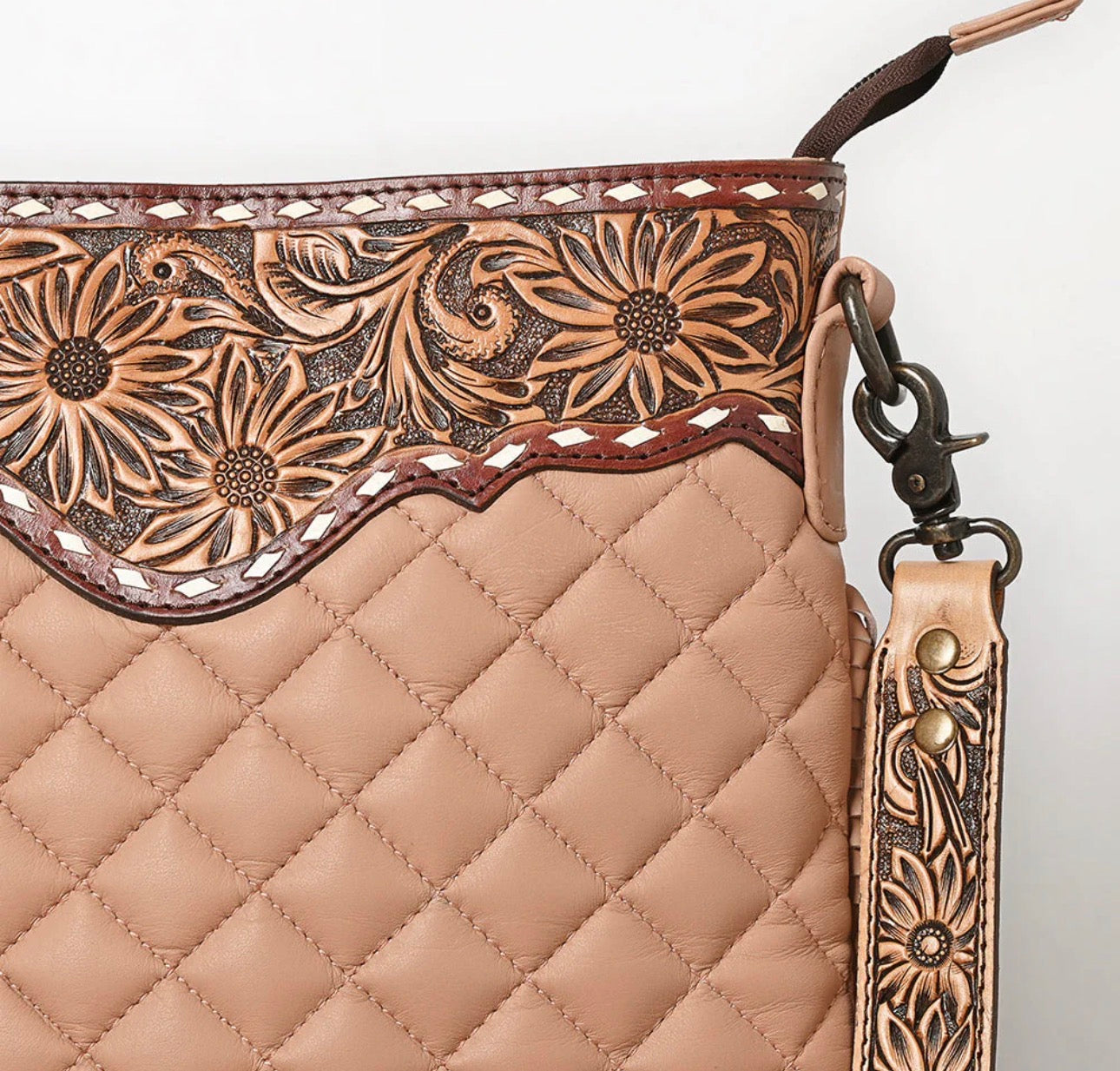 American Darling Quilted Fringe Crossbody