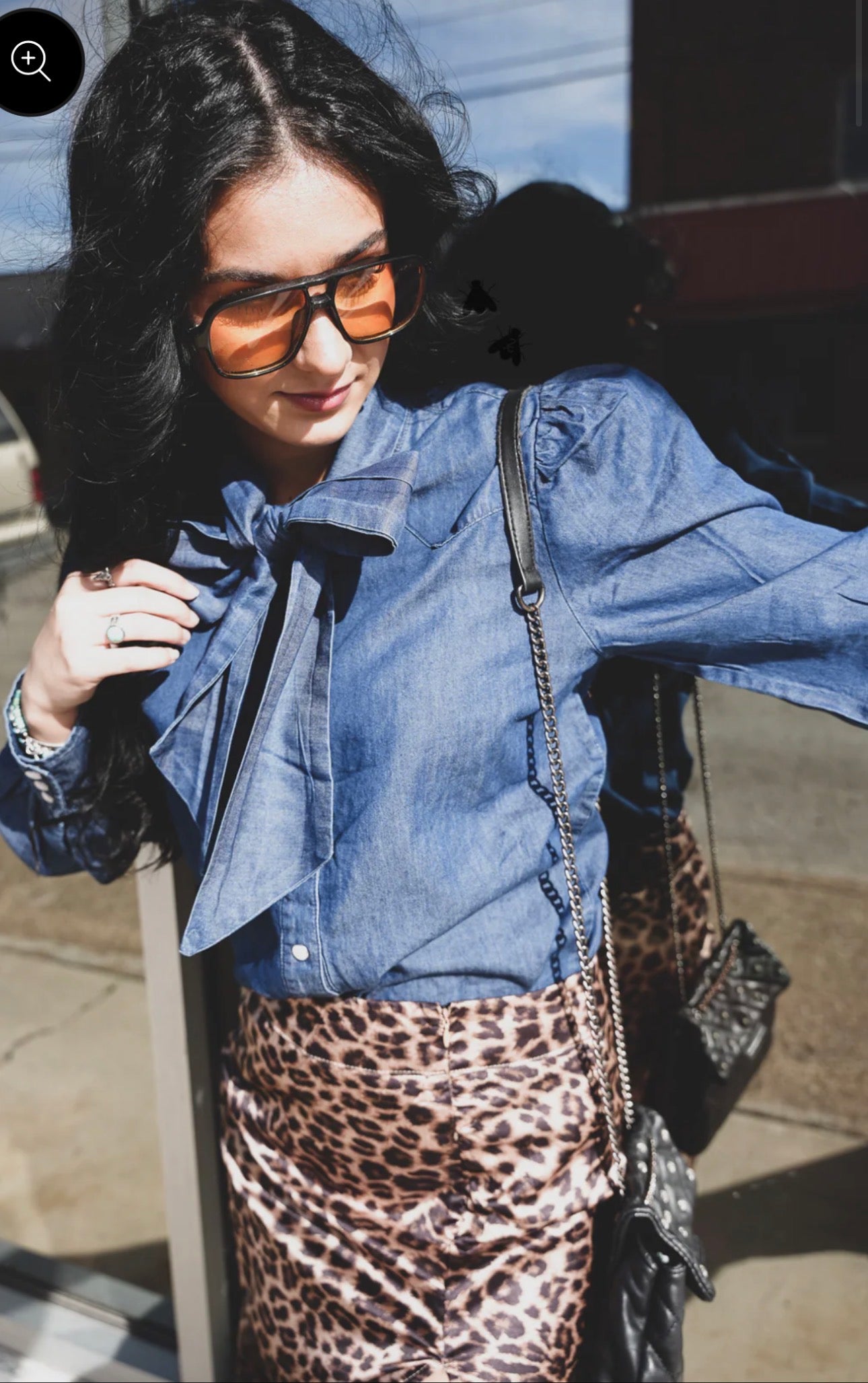 Denim Darling Bow Blouse