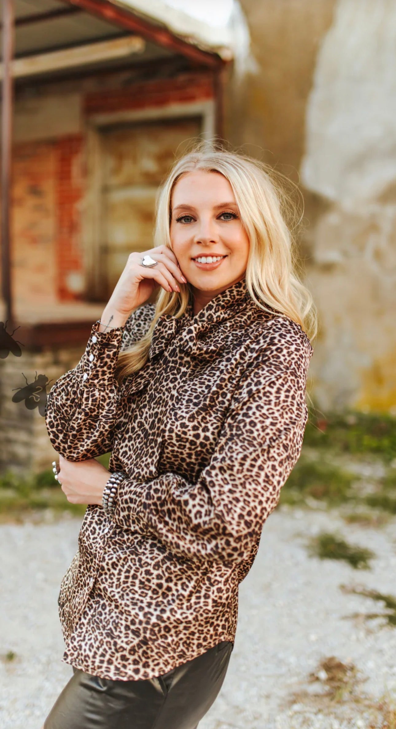 Leopard Luxe Tie Top