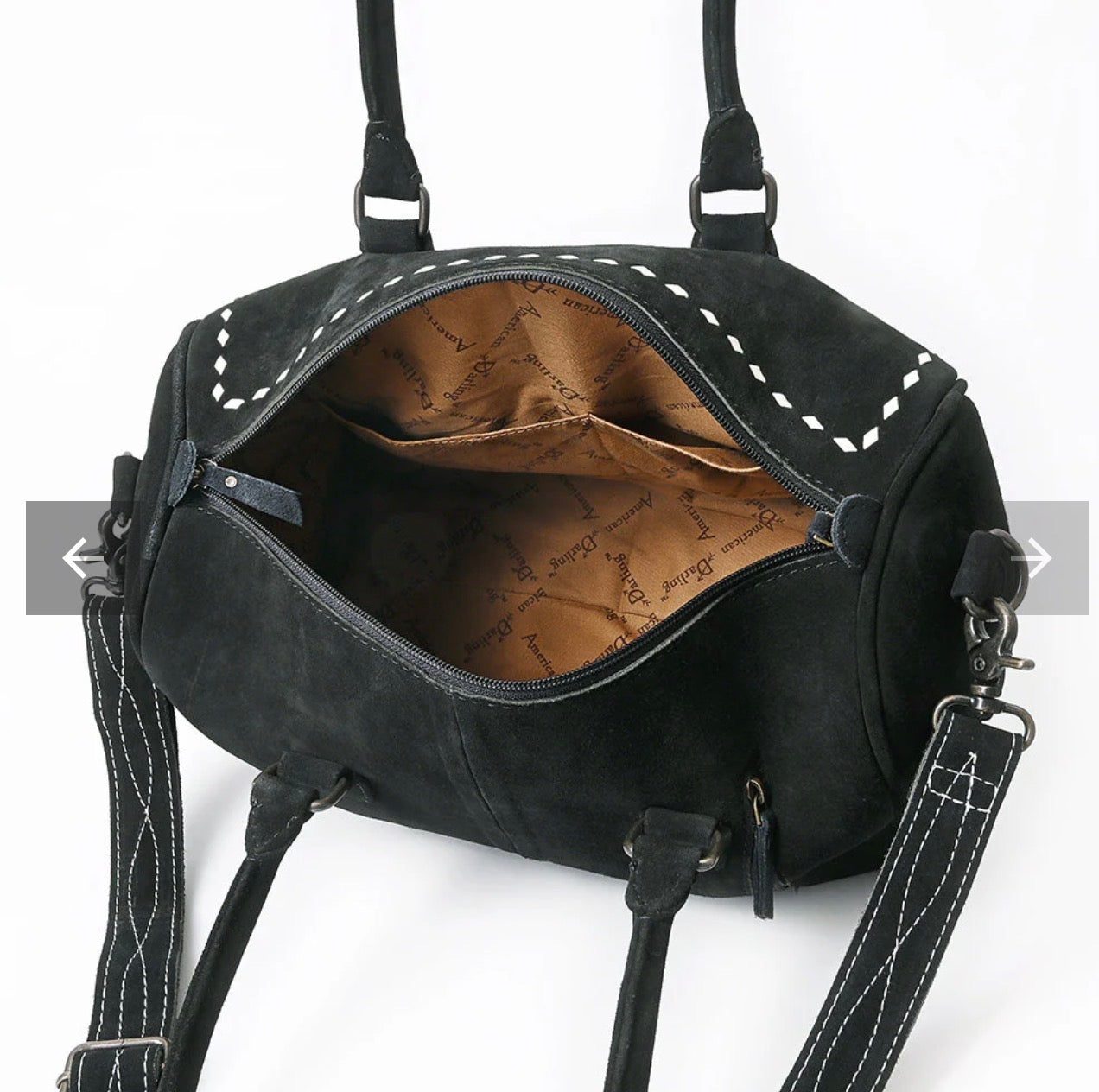 American Darling Black Tooled Stitch Speedy Bag