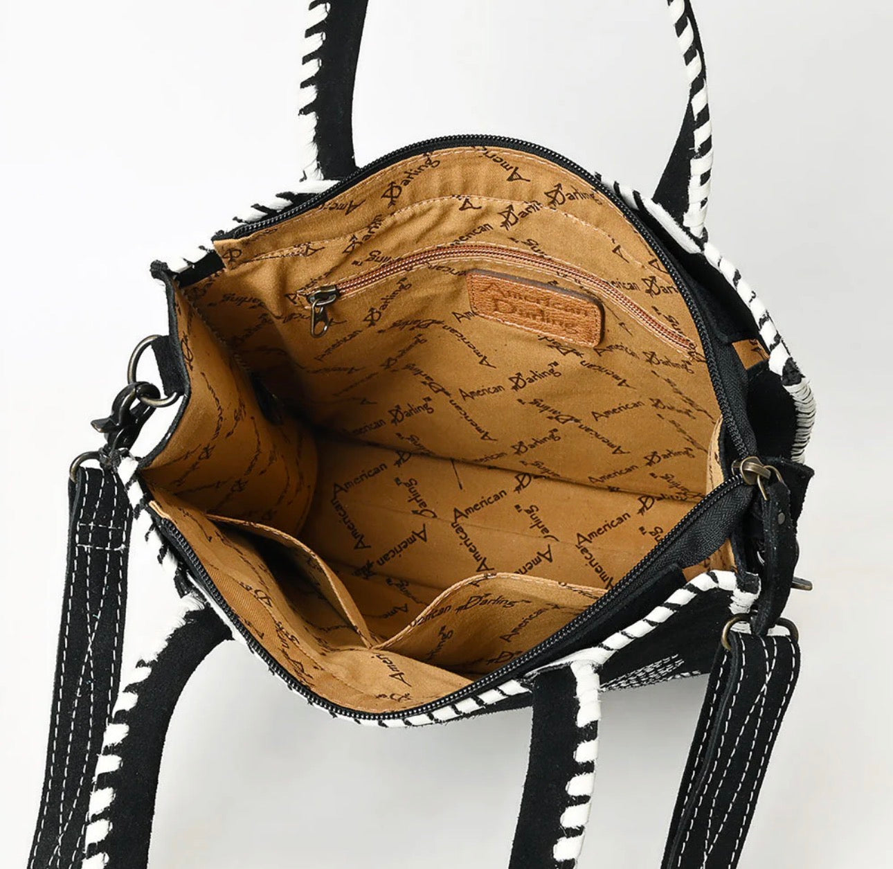 American Darling Black Whipstitch Crossbody