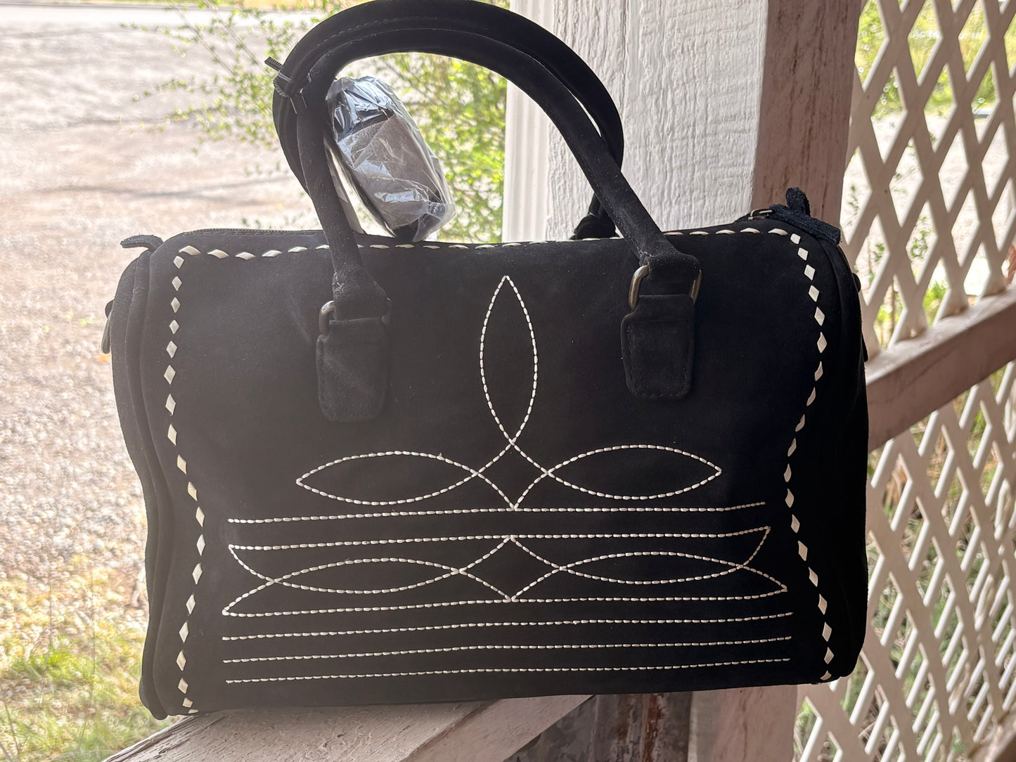 American Darling Black Tooled Stitch Speedy Bag