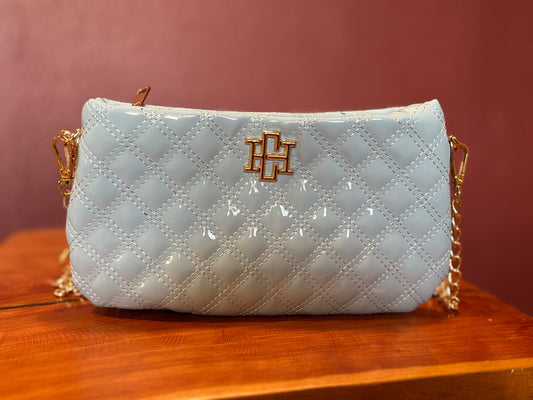 Caroline Hill Livi Crossbody Light Blue Patent