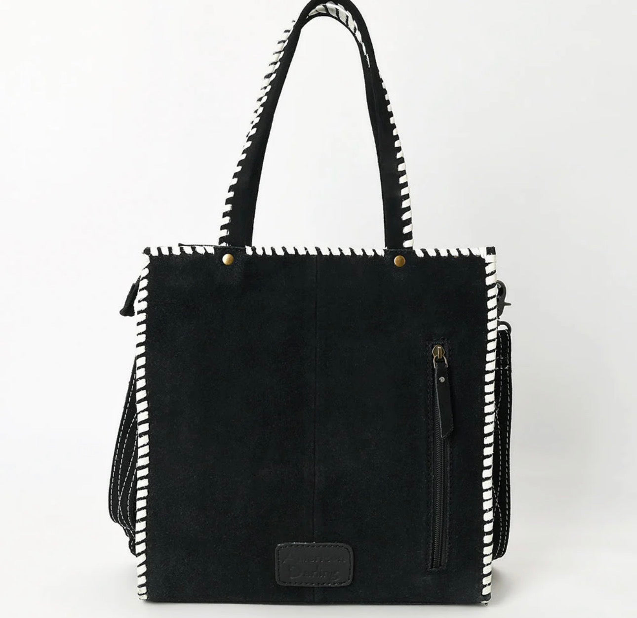 American Darling Black Whipstitch Crossbody