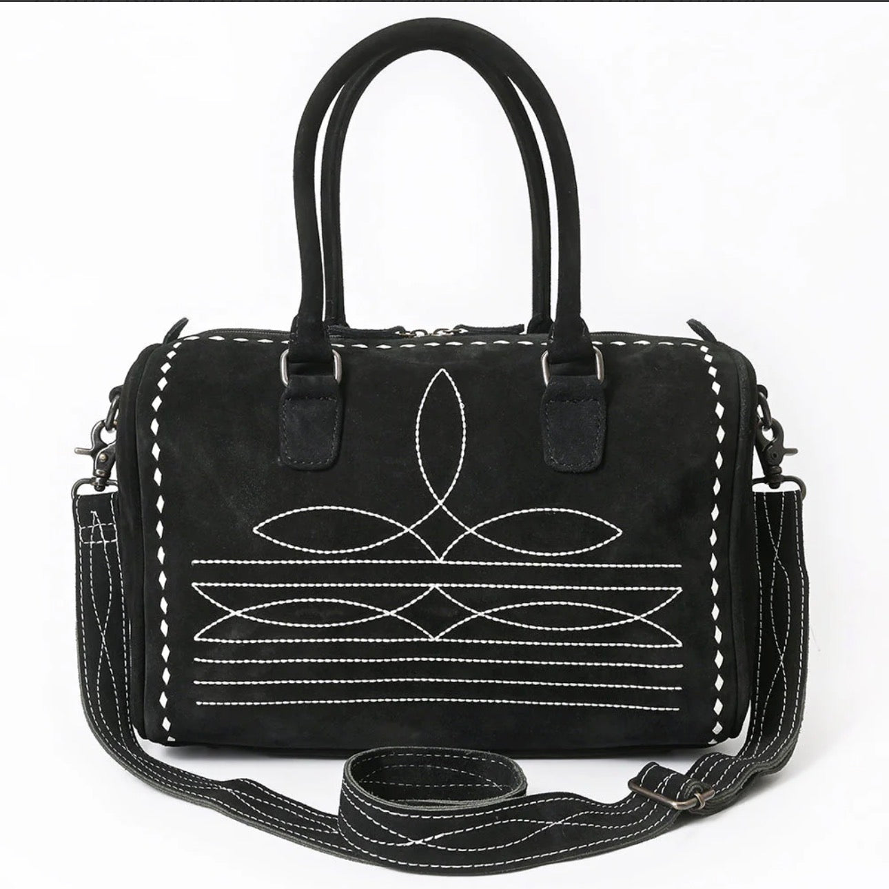 American Darling Black Tooled Stitch Speedy Bag