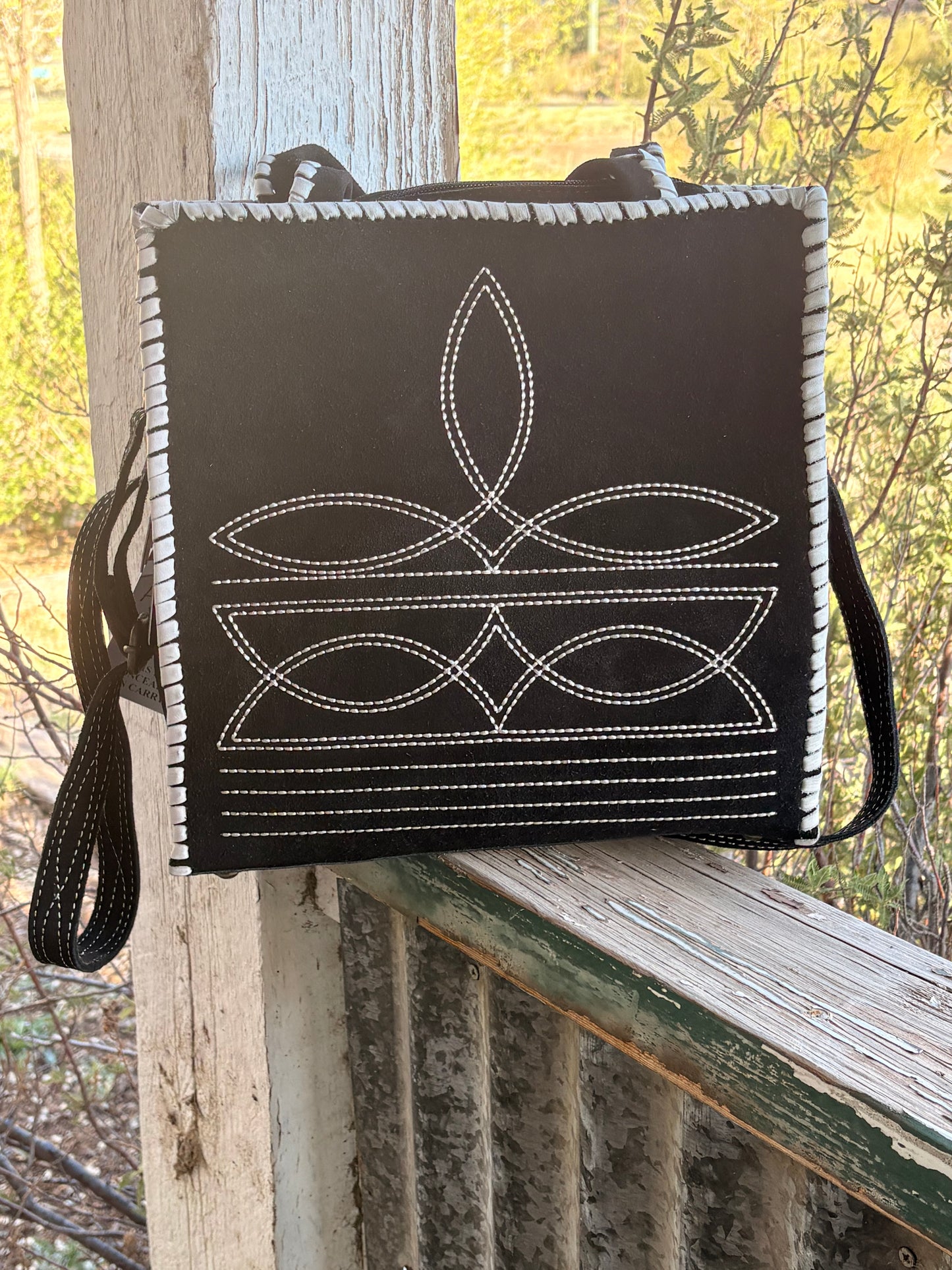 American Darling Black Whipstitch Crossbody