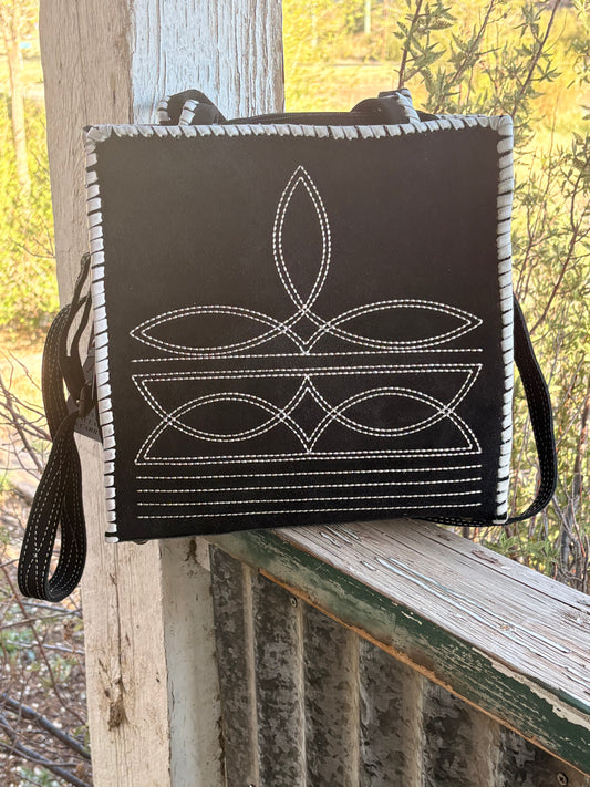 American Darling Black Whipstitch Crossbody