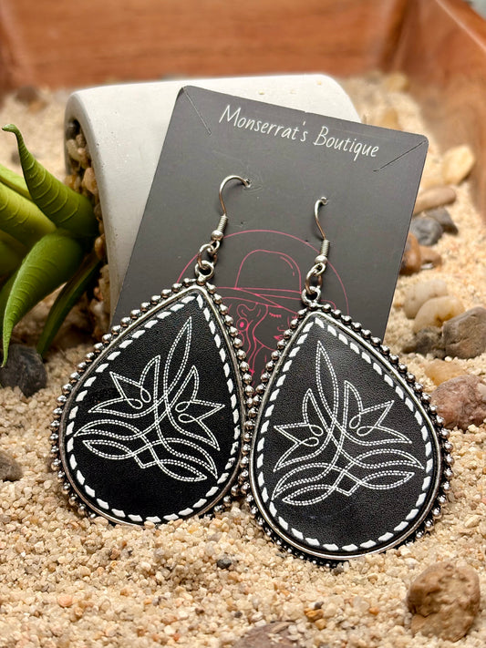Midnight Stitch Teardrop Earrings