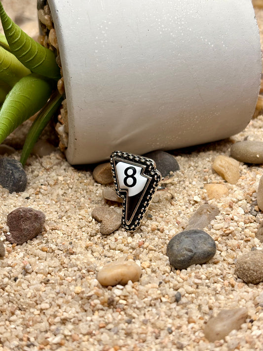 Lucky 8 Lightning Adjustable Ring