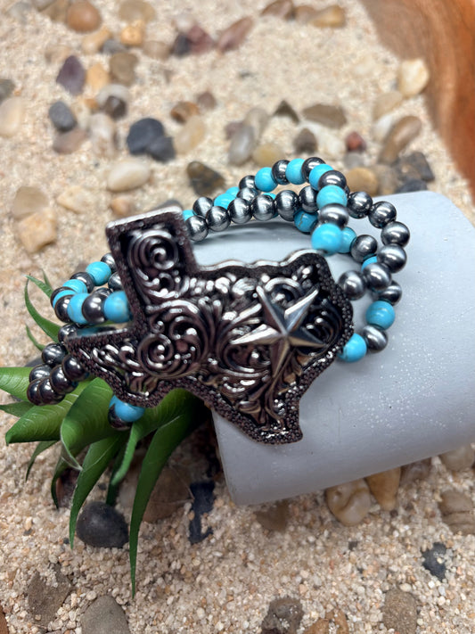 Lone Star Turquoise Wrap Bracelet