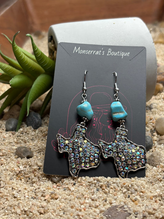 Texas Stardust Turquoise Drop Earrings