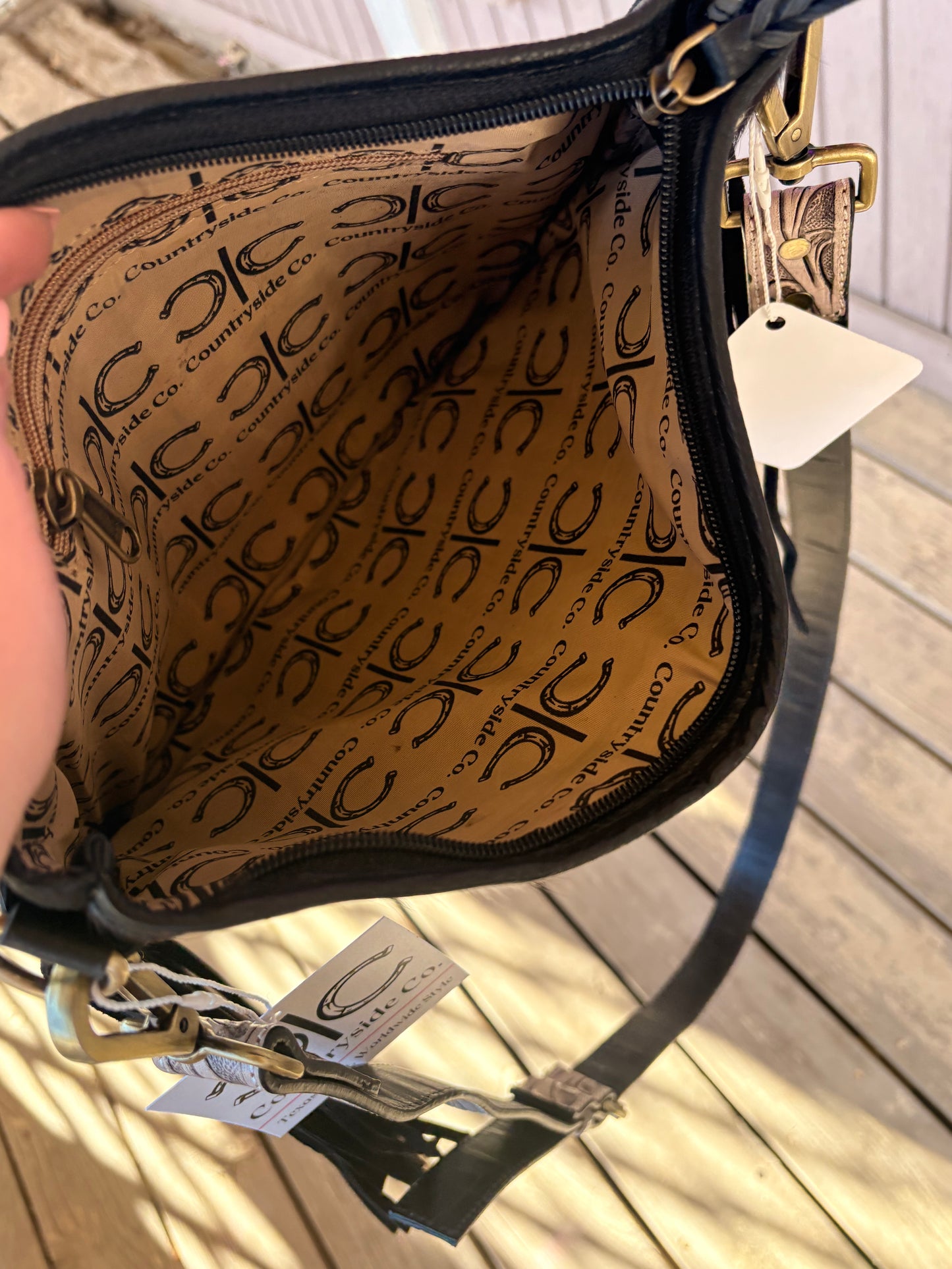 Rodeo Squared Cowhide Checkered Conceal Carry Purse