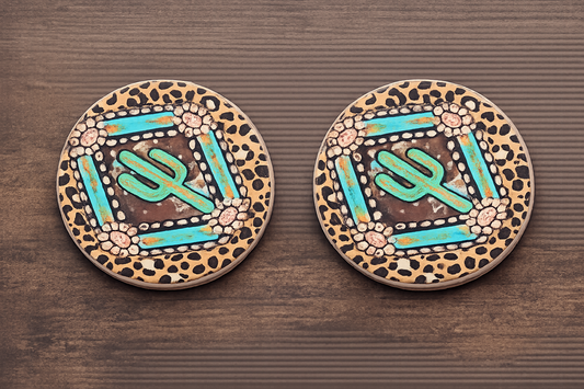 Cactus Cowgirl Glam Coasters