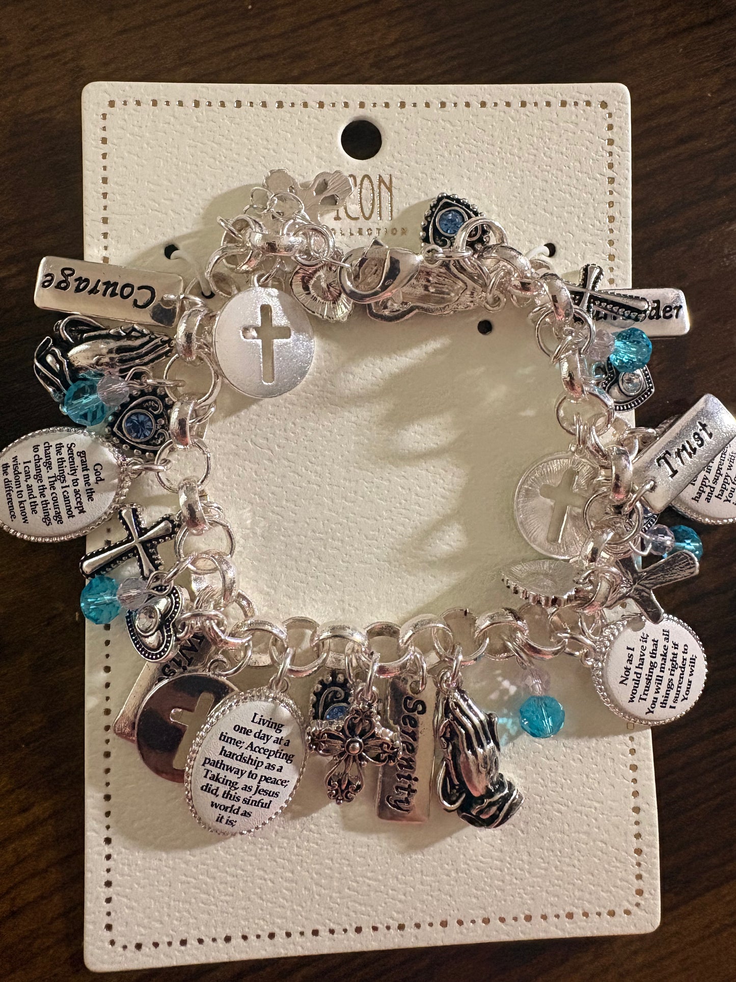 Religious Multi Charm Link Bracelet