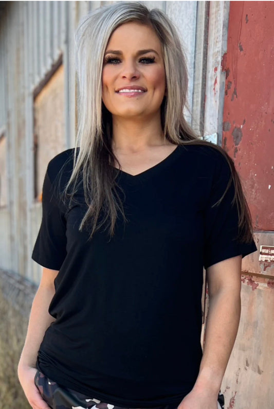 Midnight Mesa V‑Neck Tee